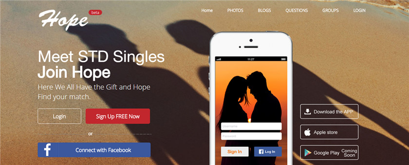 hope.dating homepage